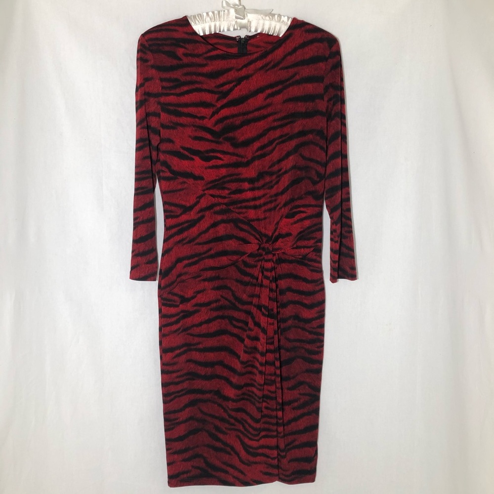 Red and Black Zebra print dress